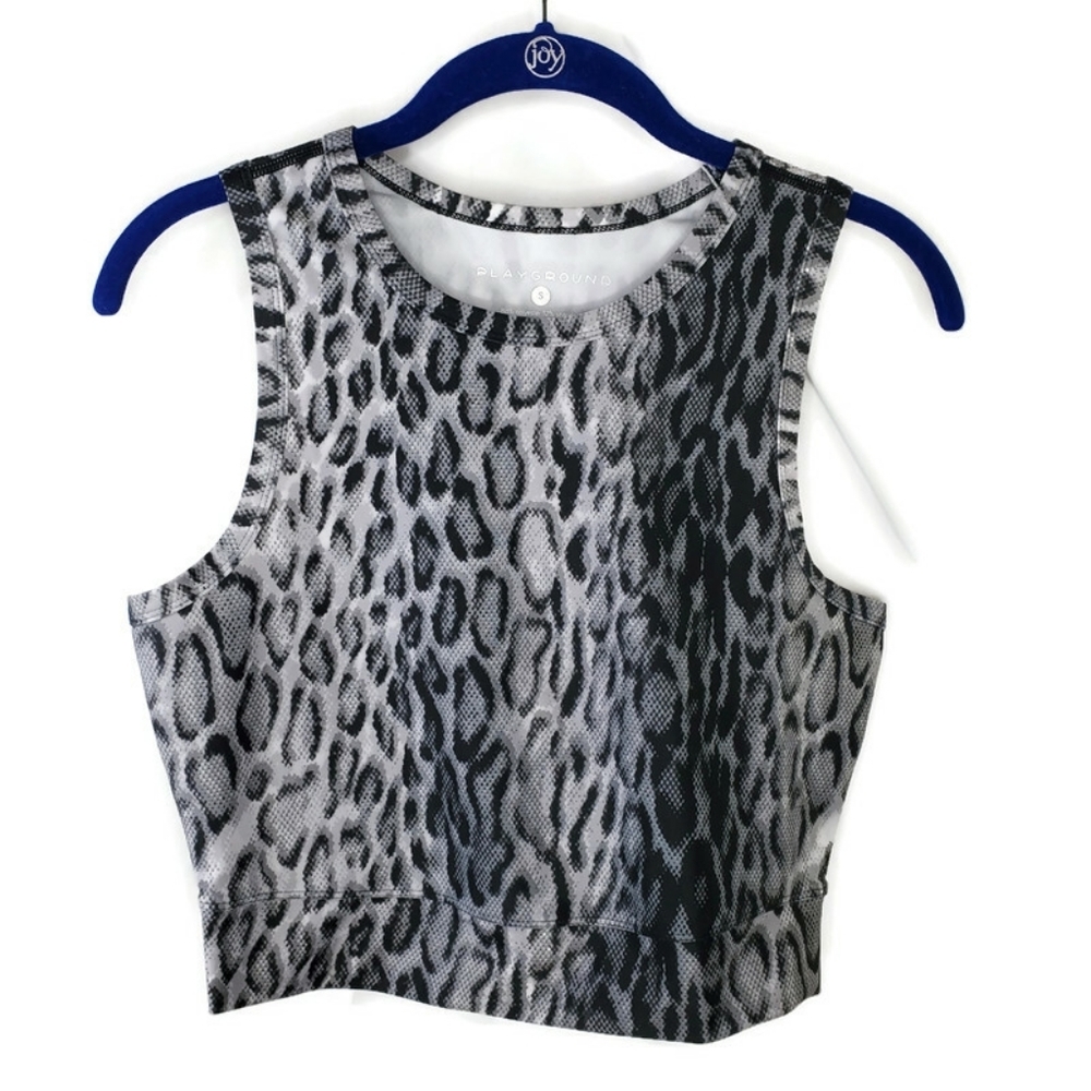 Playground Snakeprint Crop Workout Tank Top Size Small